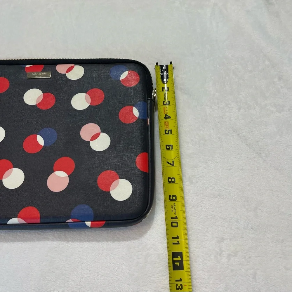 KATE SPADE LAPTOP BAG. BLUE   RED, WHITE POLKA-DOT